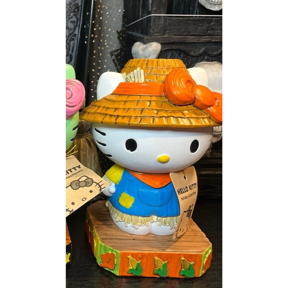 Hello Kitty Thanksgiving Fall Scarecrow Figurine